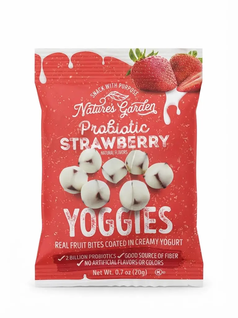 Bolitas Probióticas de Fresa con Yogurt "Yoggies" - NATURE'S GARDEN - 20g