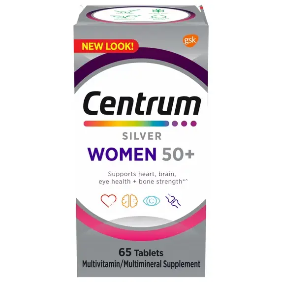 Multivitamínico para Mujeres mayores de 50 Años con Vitaminas B, C, D3 y E - CENTRUM SILVER - 65 Tabletas