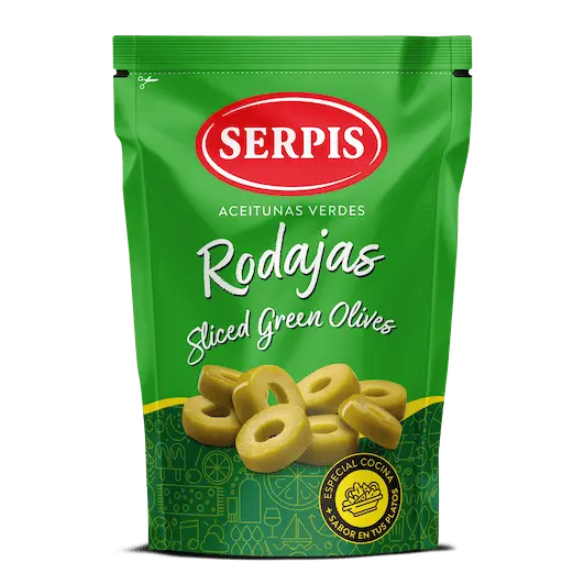Aceitunas Verdes en Rodajas - SERPIS - Bolsa de 175g