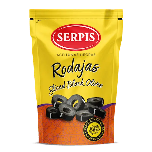 Aceitunas Negras en Rodajas - SERPIS - Bolsa de 175g
