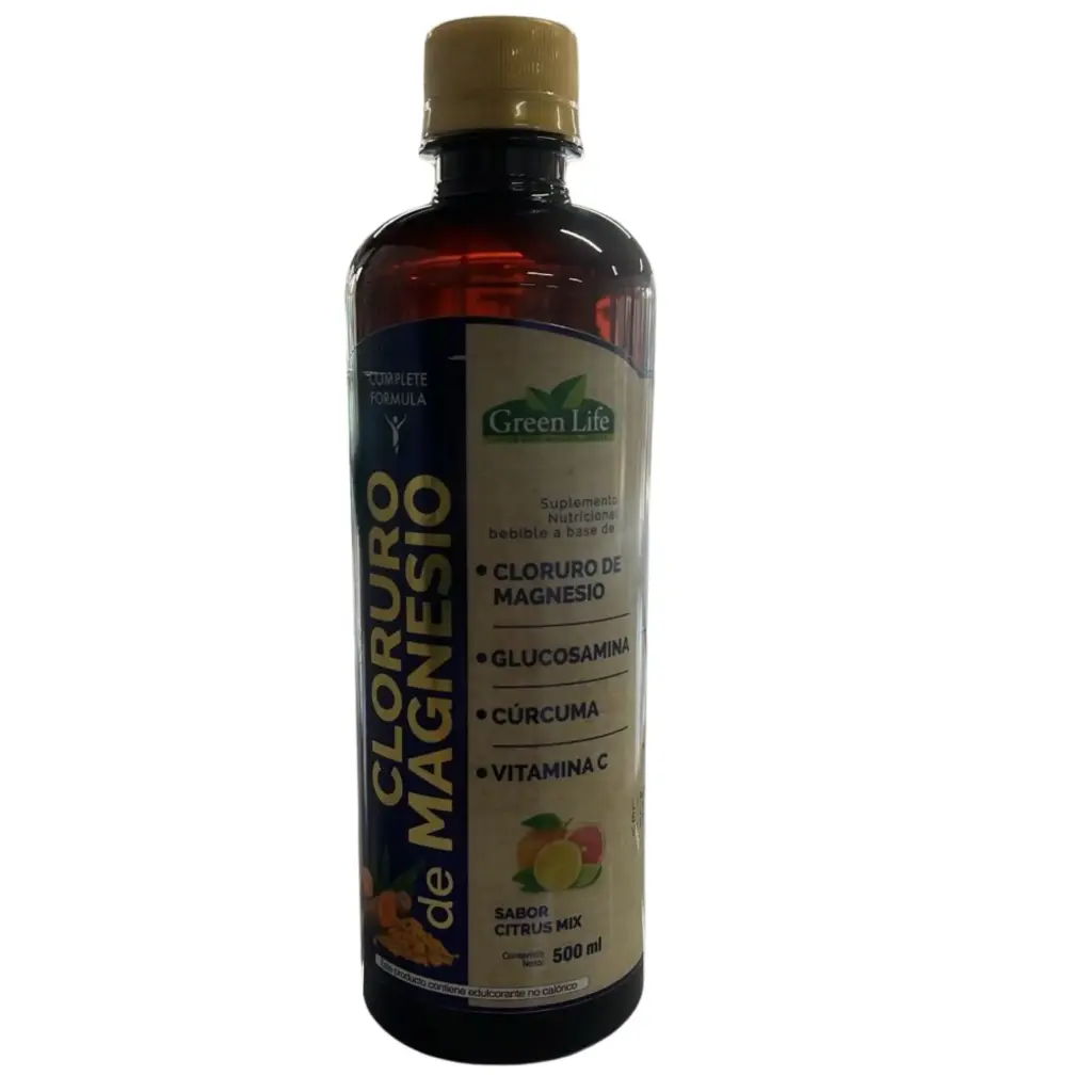 Cloruro De Magnesio + Glucosamina + Cúrcuma + Vitamina C - GREEN LIFE -  500ML