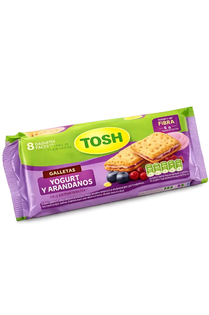 Galletas Yogurt y Arándanos con Antioxidantes - TOSH - Paquete de 8