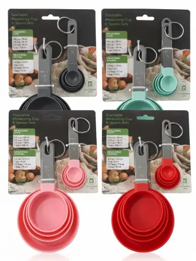 Set de Tazas y Cucharas Medidoras - 8 Piezas