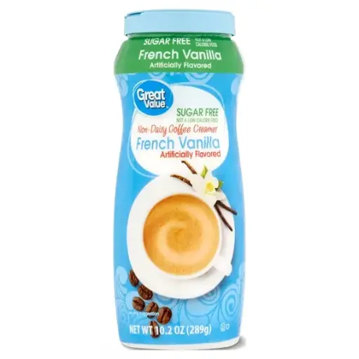 Cremora para Café sin Lácteos y Sin Azúcar Sabor Vainilla Francesa - GREAT VALUE - 10.2 oz