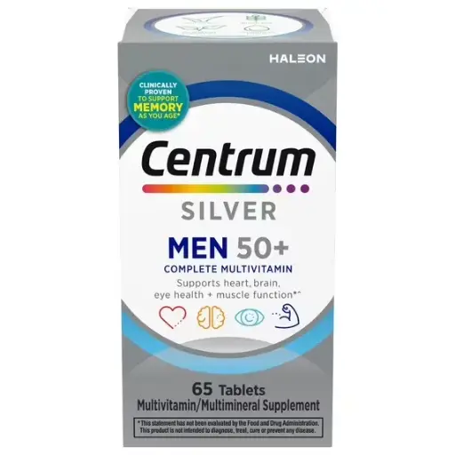 Multivitamínico para Hombres mayores de 50 Años con Vitaminas B y D3 - CENTRUM SILVER - 65 Tabletas