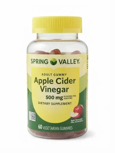 Gomitas de Vinagre de Manzana (Apoyo al control de la glucosa y la ansiedad) Sabor Manzana - SPRING VALLEY - 60 Unidades