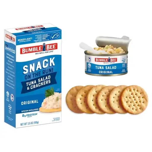 Snack de Ensalada de Atún con Galletas (incluye cuchara para servir) - BUMBLEBEE - Caja de 100g