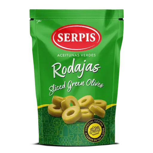 Aceitunas Verdes en Rodajas - SERPIS - Bolsa de 175g