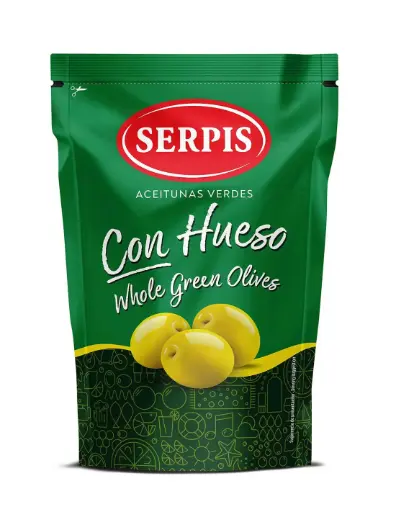 Aceitunas Verdes Con Hueso - SERPIS - Bolsa de 175g