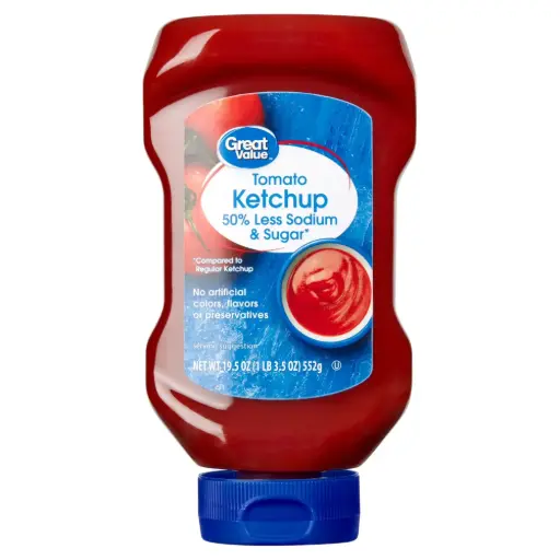 Ketchup con 50% menos Sal y Azúcar - Great Value - 552g
