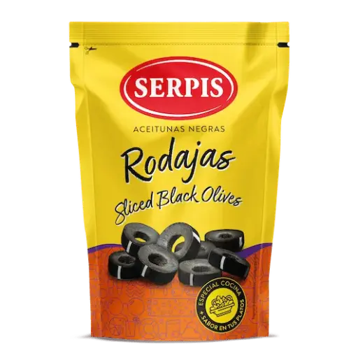 Aceitunas Negras en Rodajas - SERPIS - Bolsa de 175g