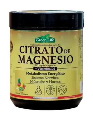 Citrato De Magnesio + Vitamina D3 - GREEN LIFE -  400g