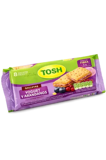 Galletas Yogurt y Arándanos con Antioxidantes - TOSH - Paquete de 8